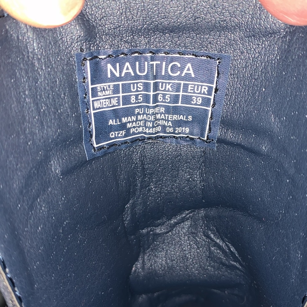 Nautica Black Ankle Boots with Tan Wedge - Picture 6 of 12